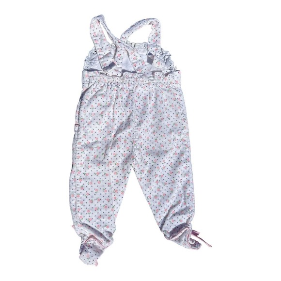 Tiny Tots Vintage Floral Pink Footed Overalls Size 6-9 Months - Picture 2 of 4